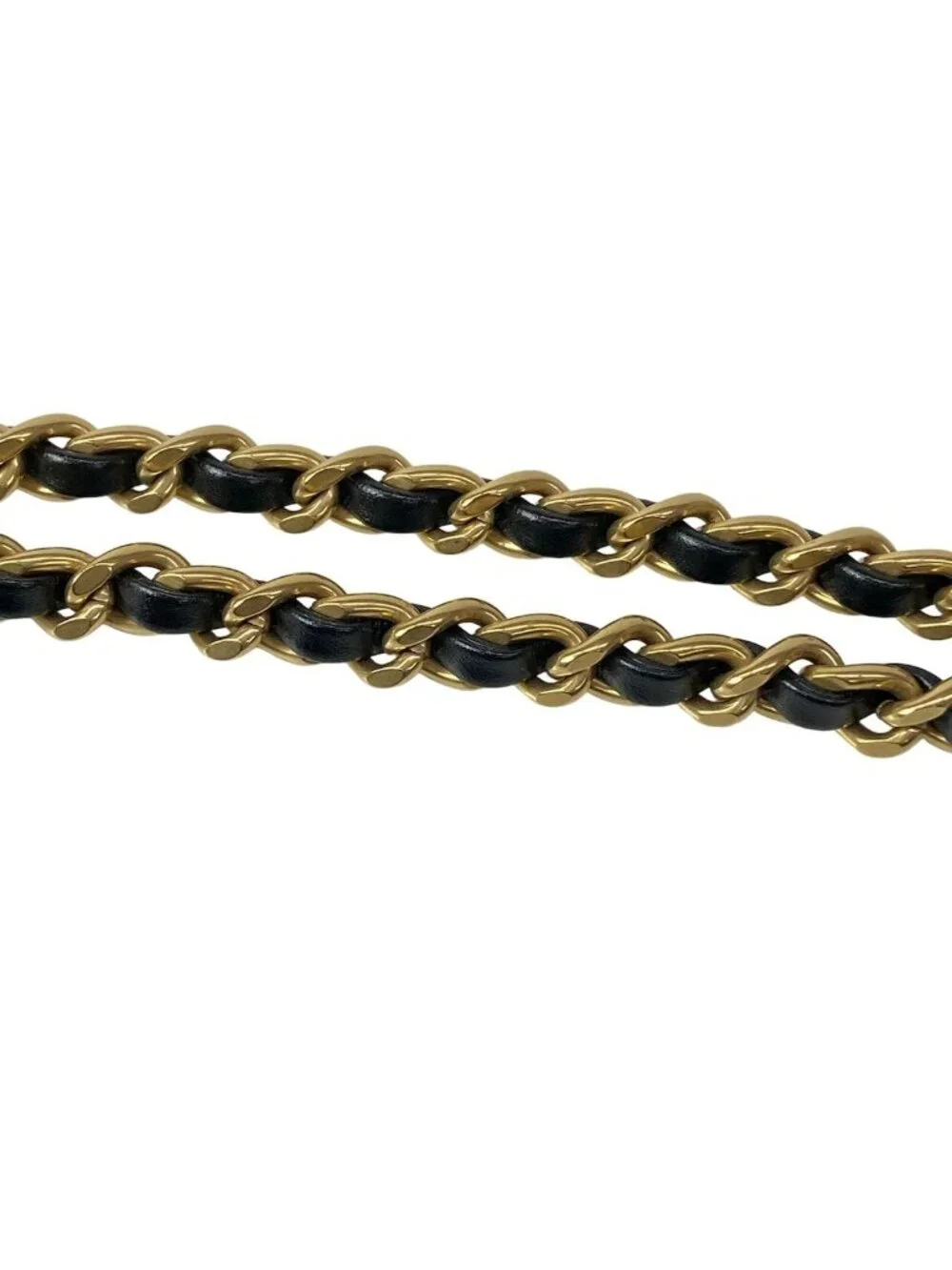 Chanel Handbag 22 Mini Black Chain Handle Vintage Gold Metal